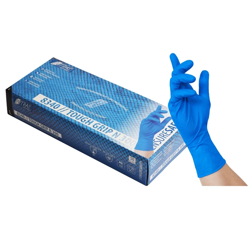 NITRAS TOUGH GRIP N 300, Nitril-Einmalhandschuhe, blau