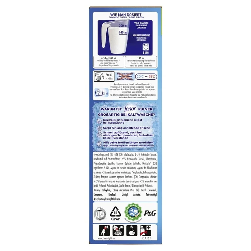 Lenor Vollwaschmittel Pulver Aprilfrisch, 0,9 kg (18 WL)