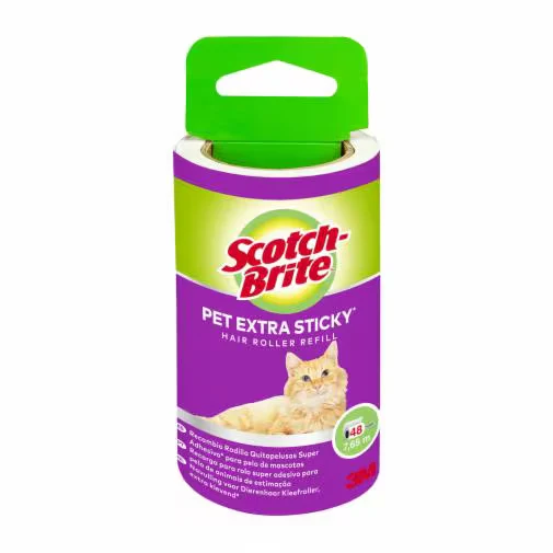 Scotch-Brite™ Pet Extra Sticky* Roller für Tierhaare 48 Blatt + 4 Scotch-Brite™ Pet Extra Sticky* Ersatzrolle für Tierhaare, 48 Blatt, 1/Packung | Packung (1 Stück)