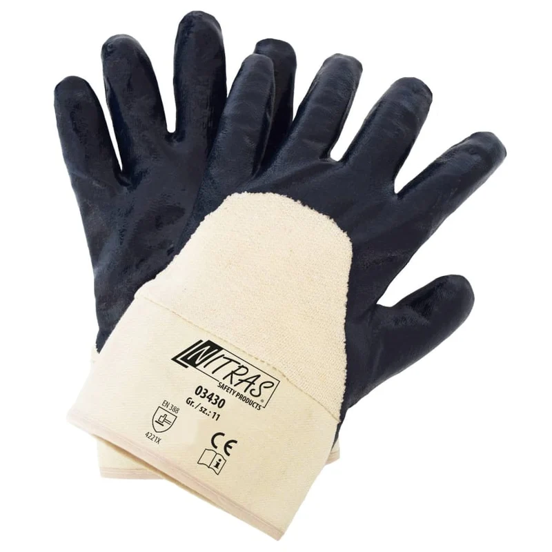 NITRAS Nitrilhandschuhe, mit Segeltuchstulpe