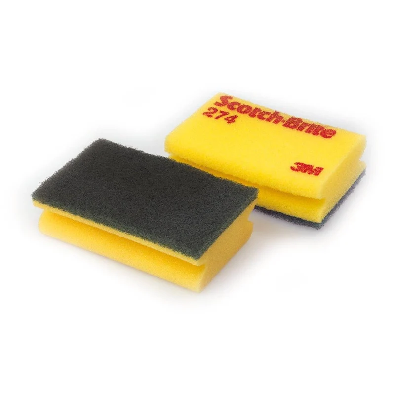 3M™ Scotch-Brite™ Schwamm 274, Gelb / Grün, 95 mm x 150 mm, 10 x 10 Stück / Karton | Packung (10 Stück)