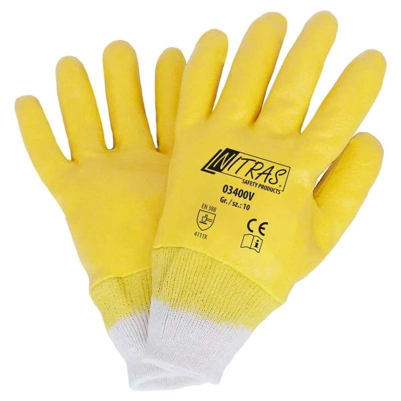 NITRAS Nitril Handschuhe, Schutzhandschuhe, Baumwoll-Trikot