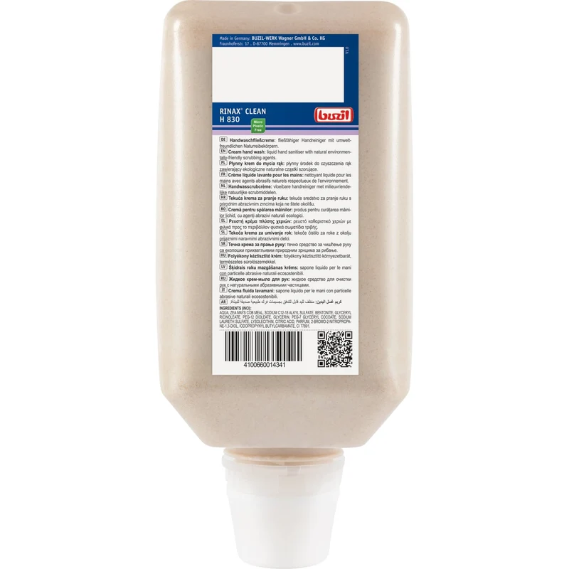 Buzil Rinax Clean H 830 Handwaschfließcreme mit Naturreibekörpern