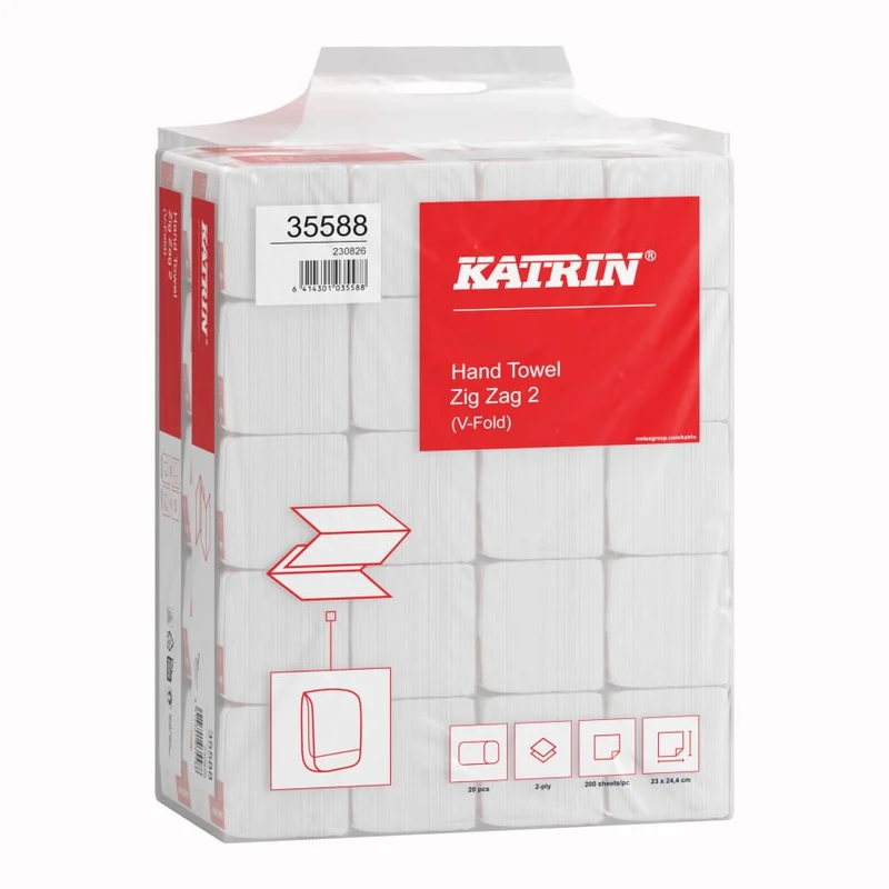 Katrin V-Falz Falthandtücher Zick Zack 2-lagig, 200 Blatt