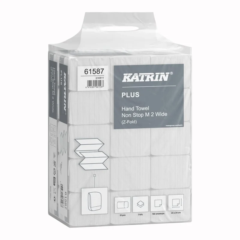 Katrin Plus Z-Falz Falthandtücher Non Stop M Wide 2-lagig, 160 Blatt