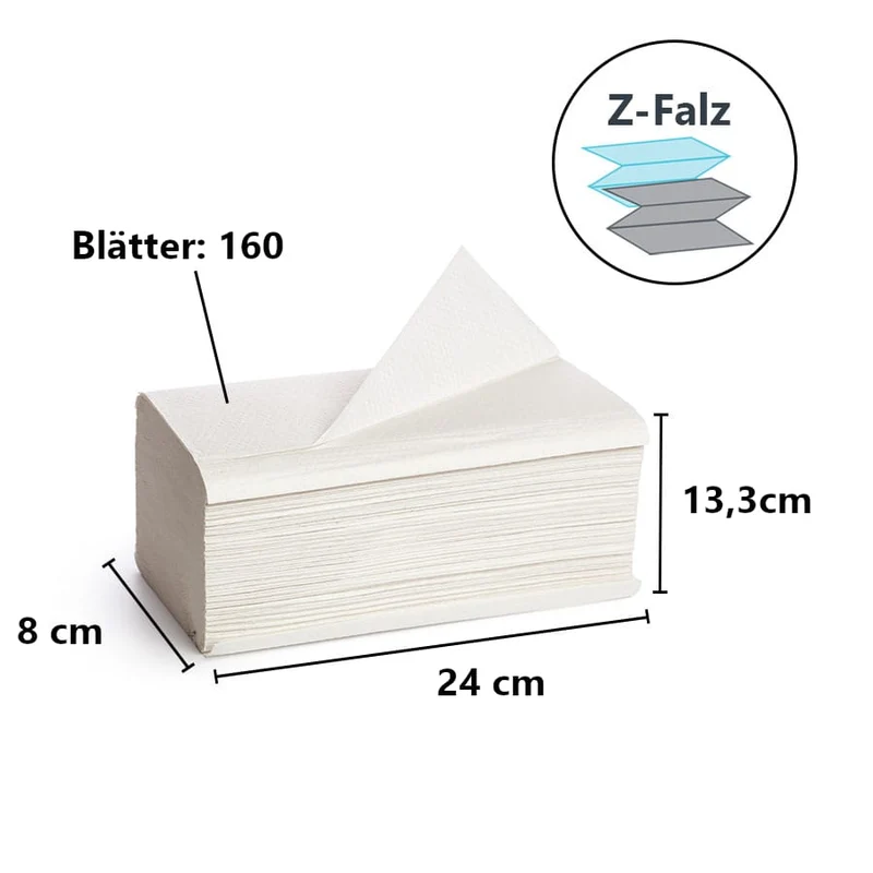 Katrin Plus Z-Falz Falthandtücher Non Stop M Wide 2-lagig, 160 Blatt