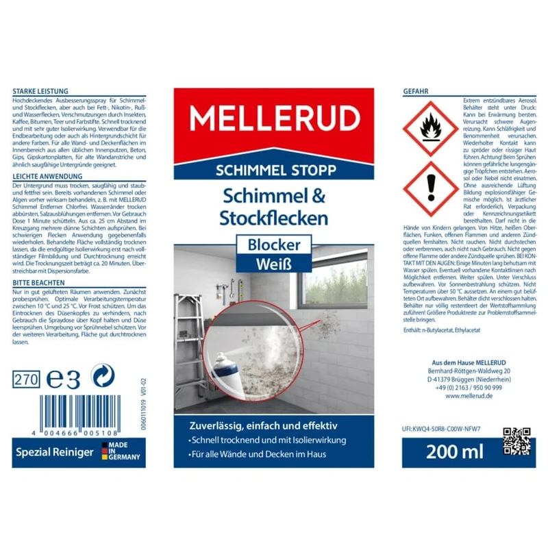 Mellerud Schimmel & Stockflecken Blocker Weiß 200 ml