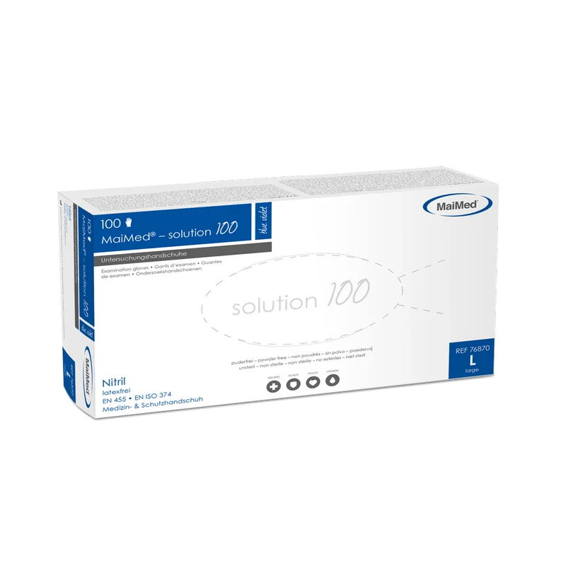MaiMed-solution100 Latexfreie-Handschuhe, blue violet, unsteril puderfrei, 100St./Box