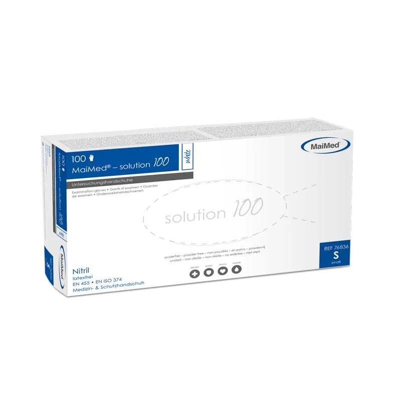 MaiMed-solution100 white unsteril, pf Latexfreier Handschuh, weiß, 100St./Box