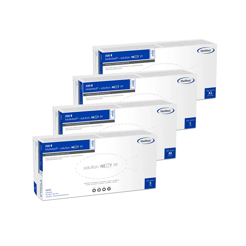 MaiMed-solution next white Nitril-Handschuhe unsteril, Latexfrei zu 200 St./Box