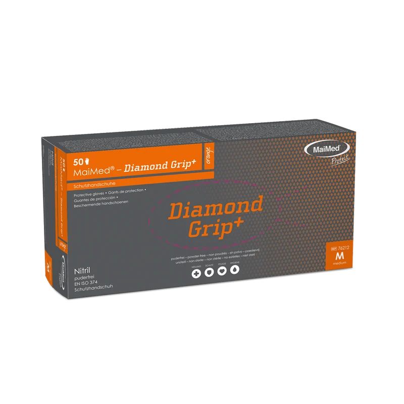 MaiMed-Diamond Grip+ orange, unsteril, pf Latexfreier Nitril-Handschuh