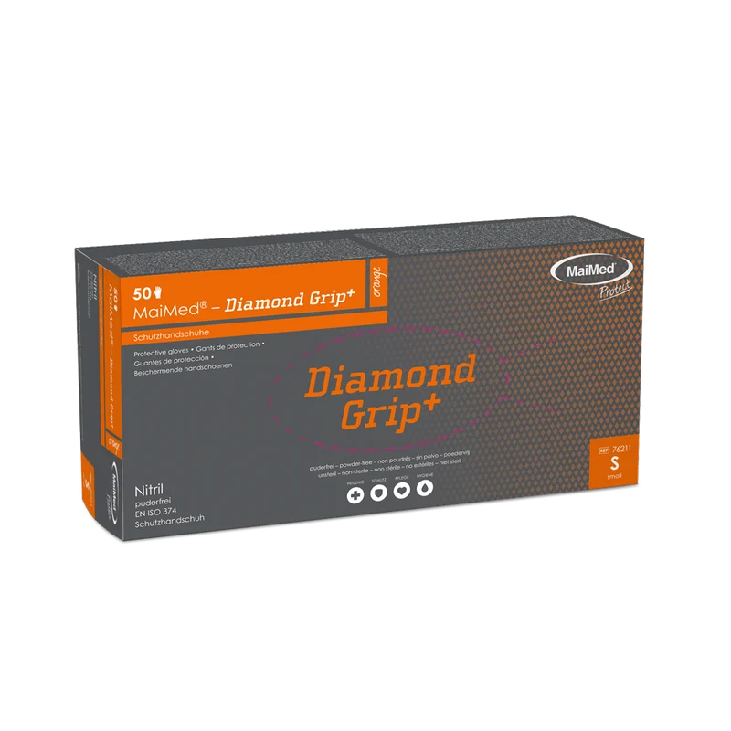MaiMed-Diamond Grip+ orange, unsteril, pf Latexfreier Nitril-Handschuh