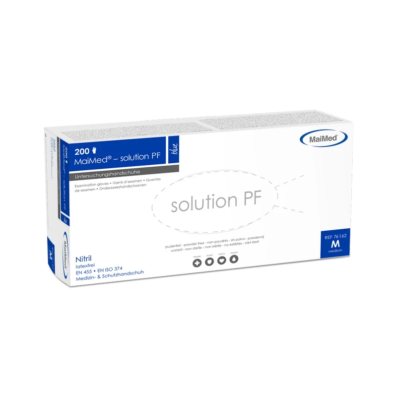 MaiMed-solution PF, blue, Latexfreier Nitril-Handschuh, blau, 200St./Box