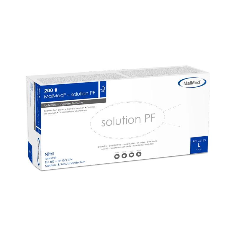 MaiMed-solution PF, blue, Latexfreier Nitril-Handschuh, blau, 200St./Box