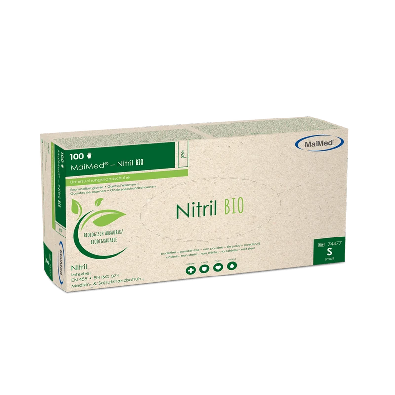MaiMed-Nitril BIO, unsteril, puderfrei Latexfreier Nitril-Handschuh, grün, 100St./Box