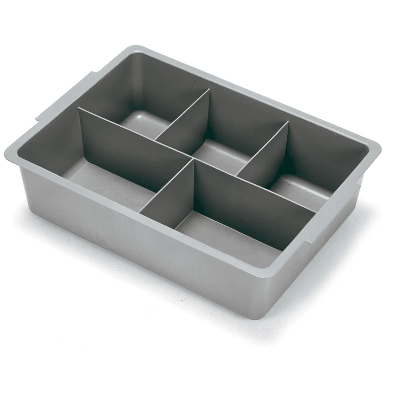 Numatic Ablageschale 120 mm tief mit Facheinteilung, grau | Packung (1 Stück)