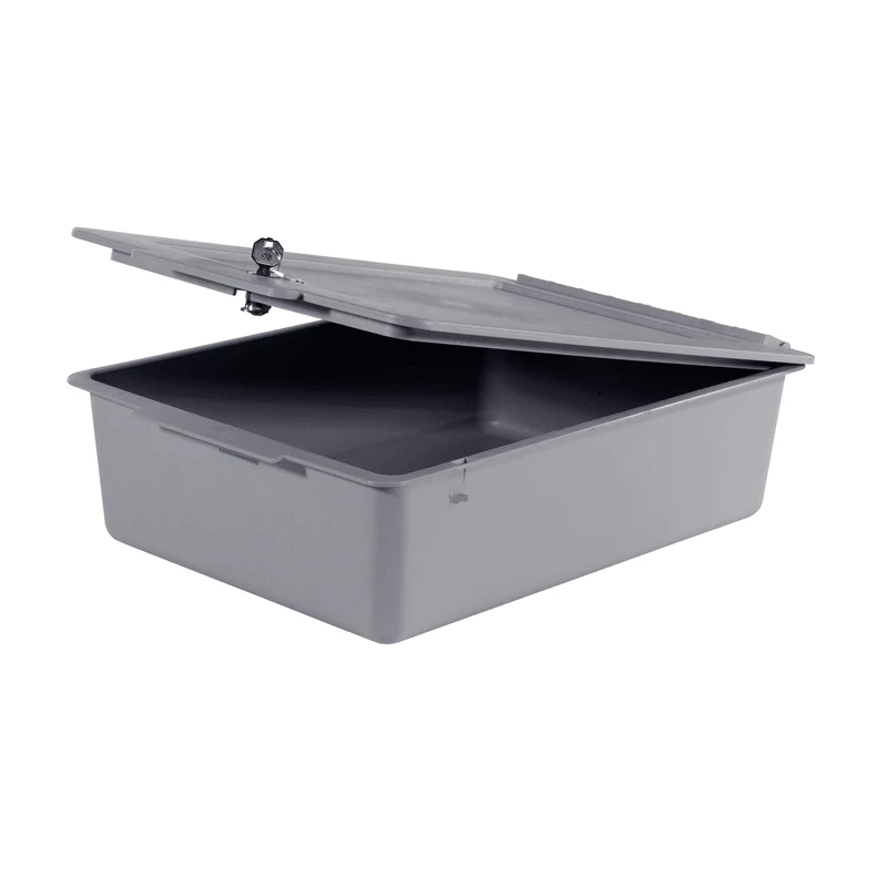 Numatic Ablageschale 120 mm tief mit Deckel ohne Facheinteilung, grau | Packung (1 Stück)