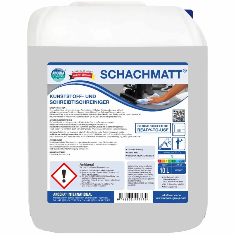SCHACHMATT gebrauchsfertiger Kunststoff- und Schreibtischreiniger