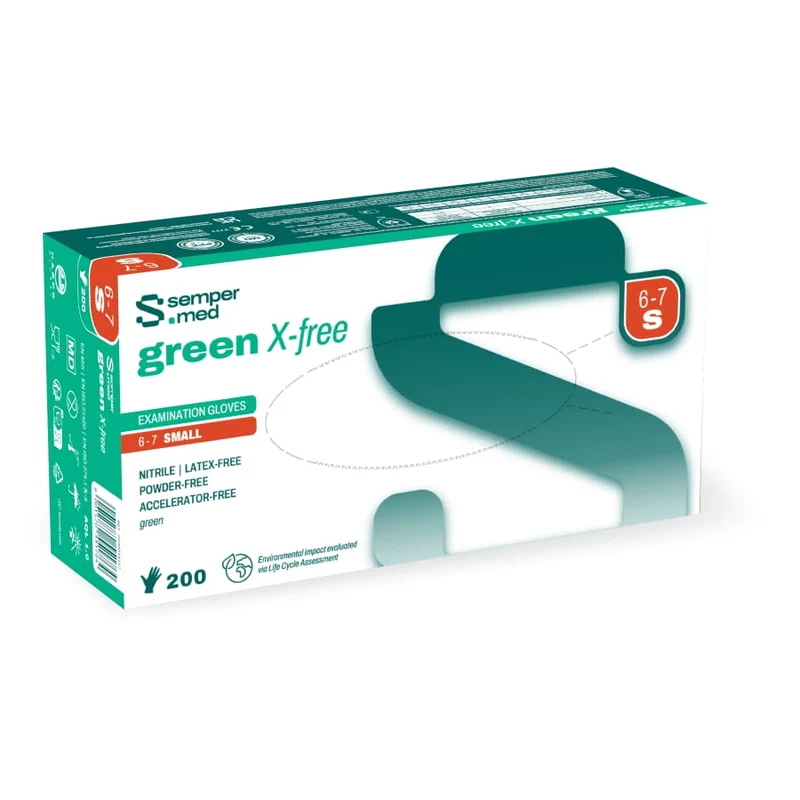 Sempermed® green X-free Nitrilhandschuhe, puderfrei, grün
