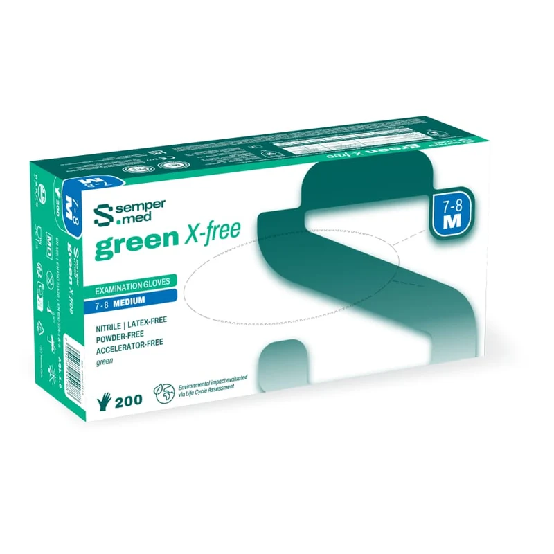 Sempermed® green X-free Nitrilhandschuhe, puderfrei, grün