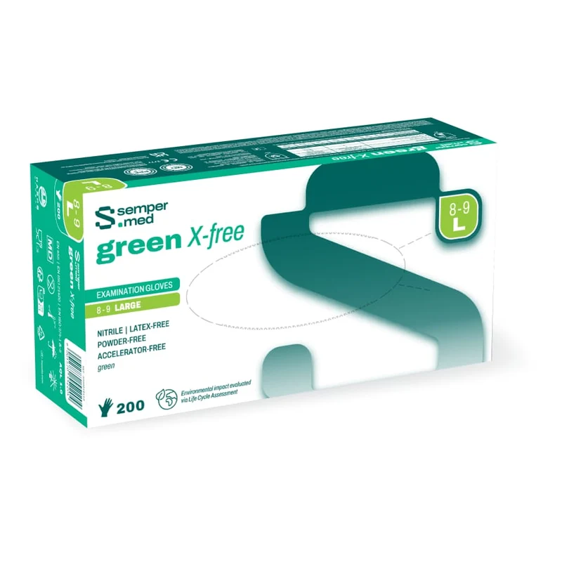 Sempermed® green X-free Nitrilhandschuhe, puderfrei, grün