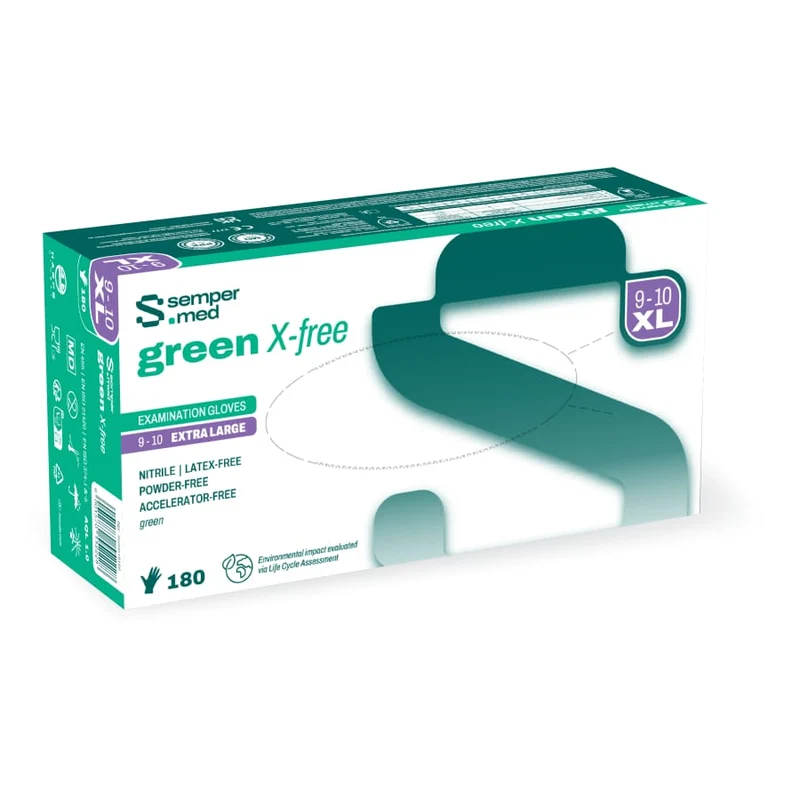 Sempermed® green X-free Nitrilhandschuhe, puderfrei, grün