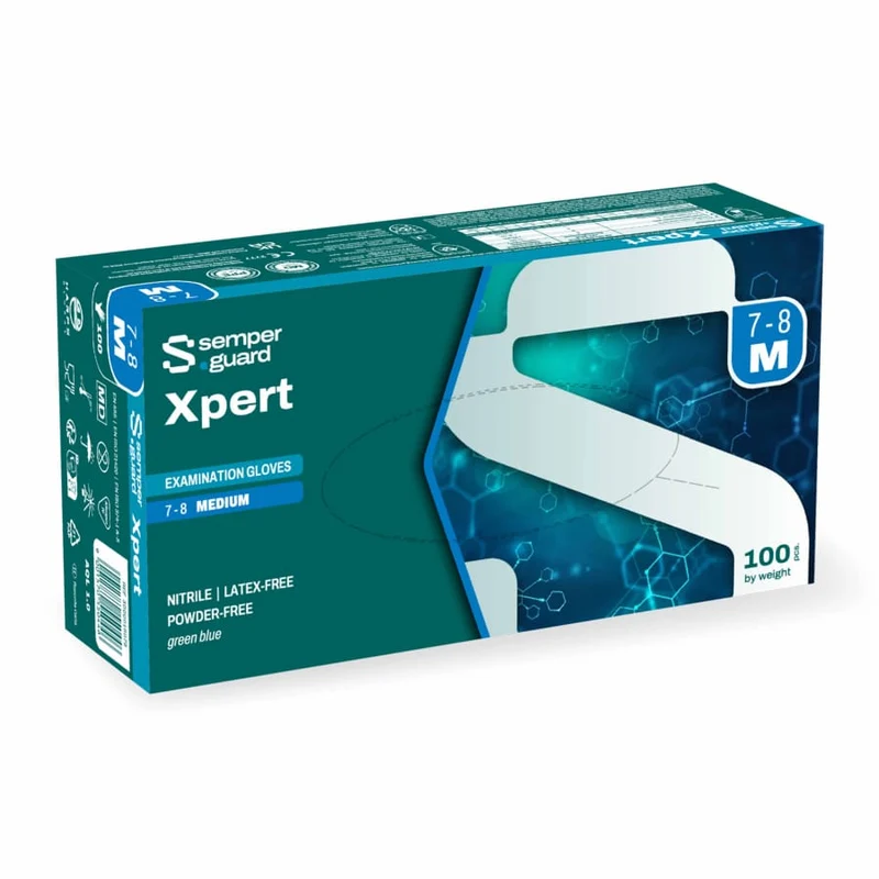 Semperguard® XPERT Nitrilhandschuhe, puderfrei, grün/blau