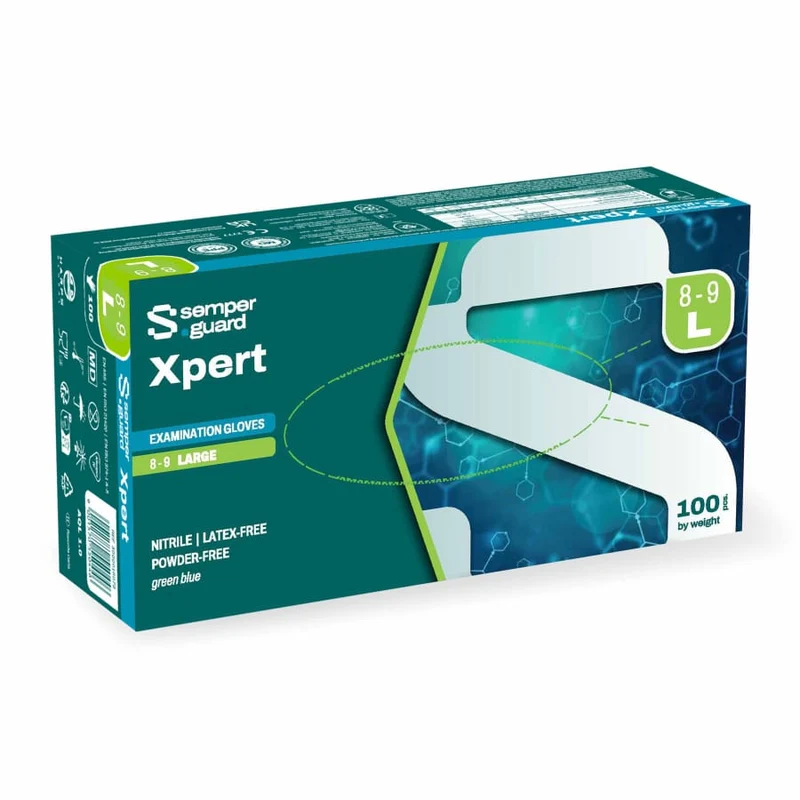 Semperguard® XPERT Nitrilhandschuhe, puderfrei, grün/blau