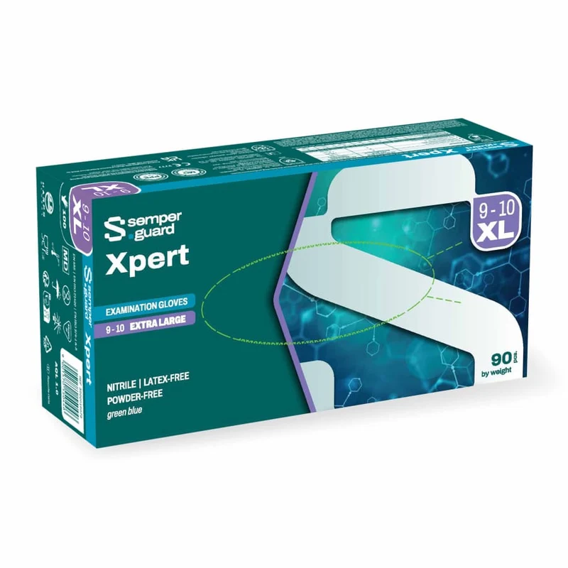 Semperguard® XPERT Nitrilhandschuhe, puderfrei, grün/blau
