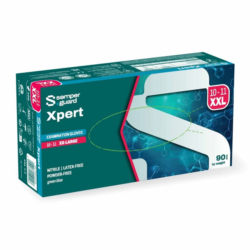 Semperguard® XPERT Nitrilhandschuhe, puderfrei, grün/blau