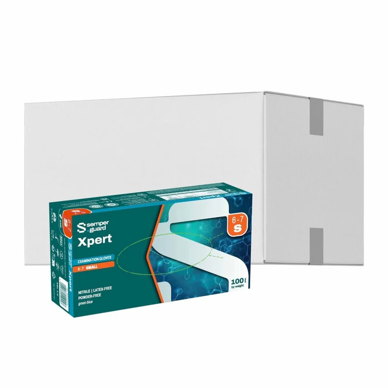 Semperguard® XPERT Nitrilhandschuhe, puderfrei, grün/blau
