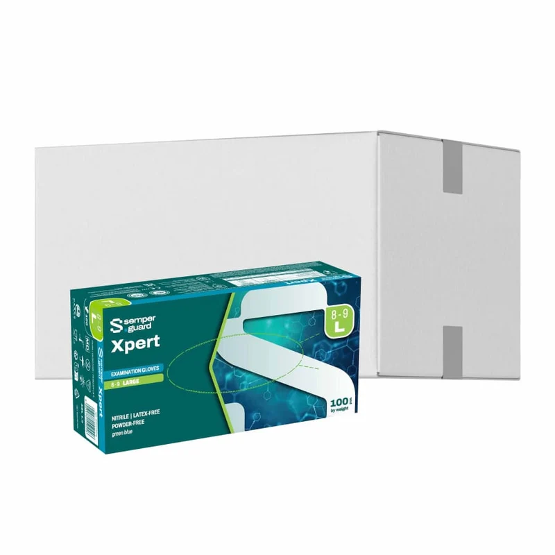 Semperguard® XPERT Nitrilhandschuhe, puderfrei, grün/blau