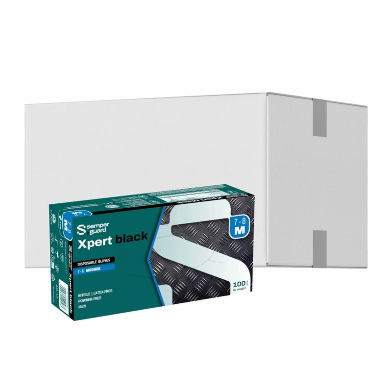 Semperguard® Xpert Black Nitrilhandschuhe, puderfrei, schwarz