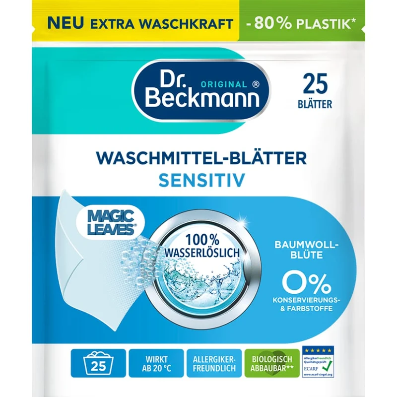 Dr. Beckmann Waschmittelblätter Sensitiv Baumwollblüte