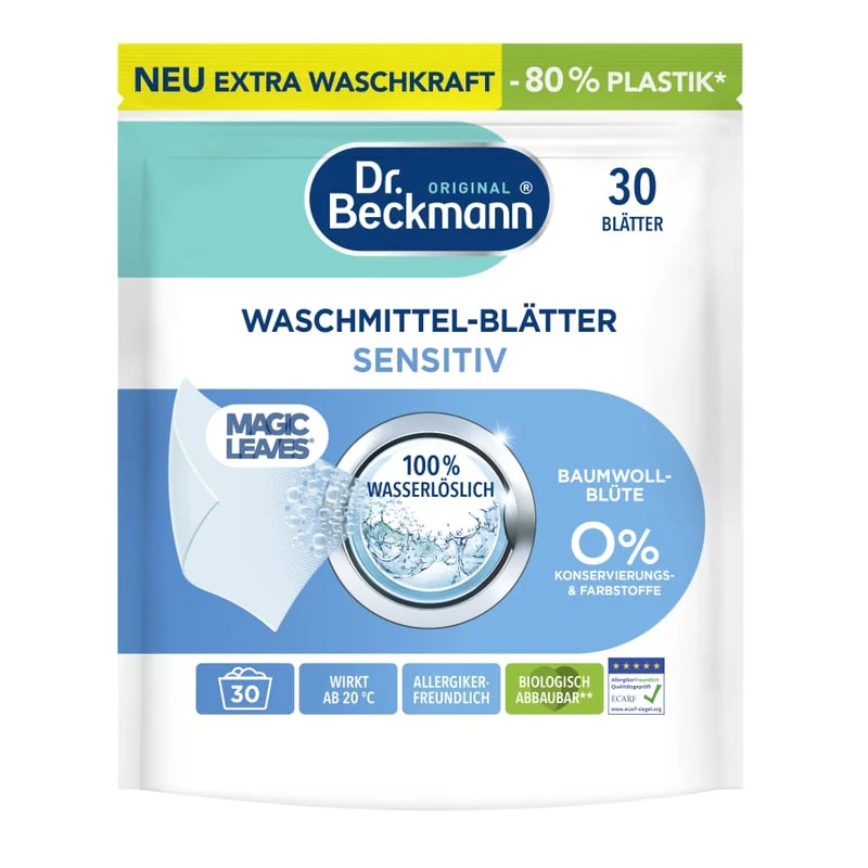 Dr. Beckmann Waschmittelblätter Sensitiv Baumwollblüte
