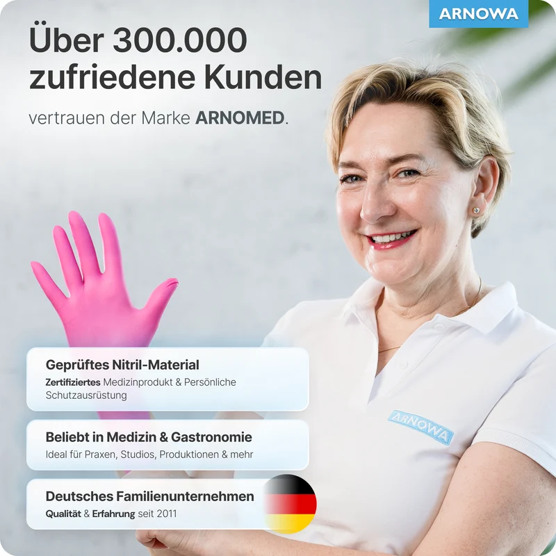 ARNOMED NITRIL MAGNOLIA PINK Einmalhandschuhe aus Nitril Pink