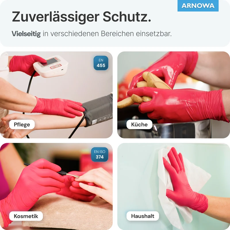 ARNOMED NITRIL LAVA RED Einmalhandschuhe aus Nitril Rot