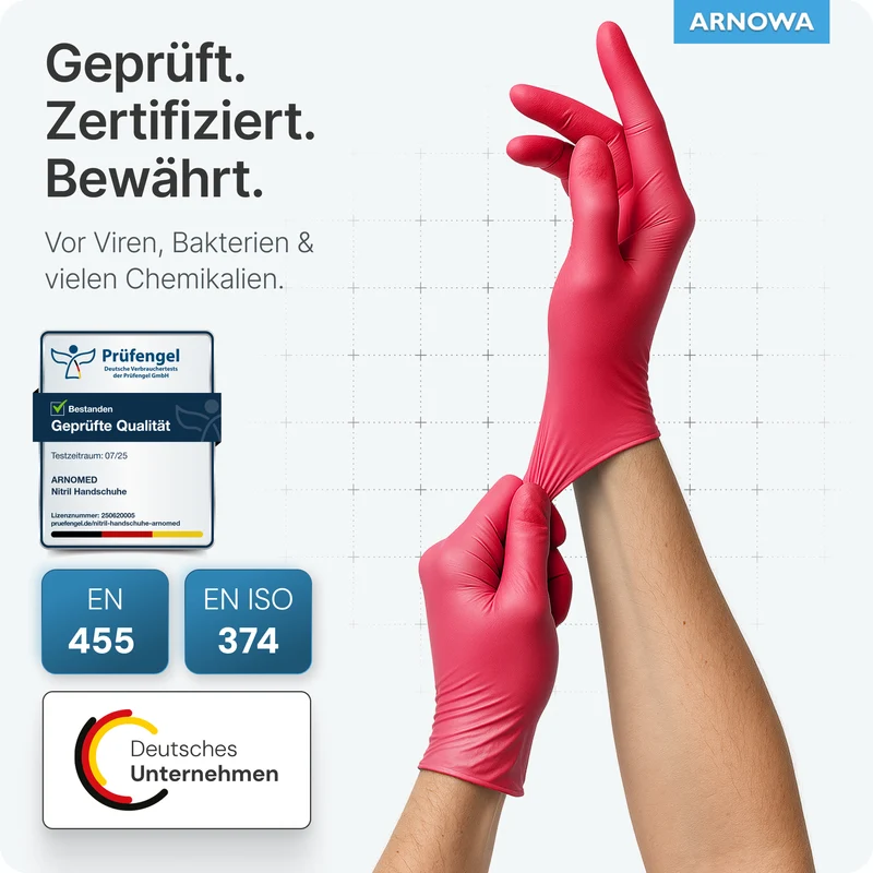 ARNOMED NITRIL LAVA RED Einmalhandschuhe aus Nitril Rot