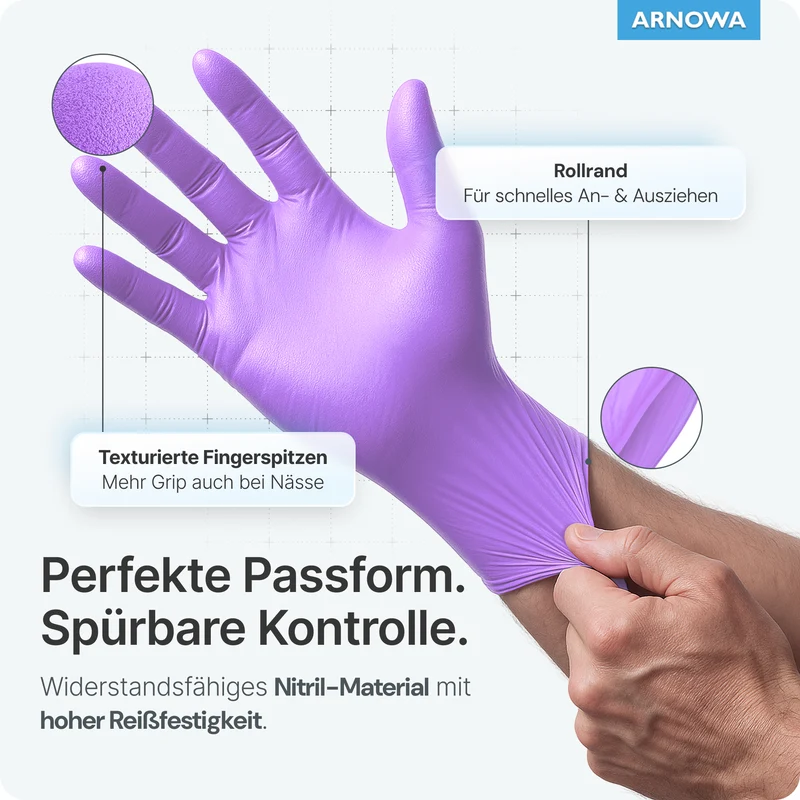 ARNOMED NITRIL LAVENDER VIOLET Einmalhandschuhe aus Nitril Violett