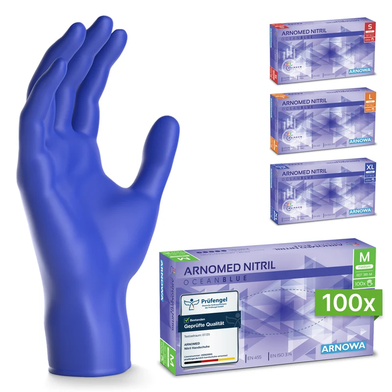ARNOMED NITRIL OCEAN BLUE Einmalhandschuhe aus Nitril Dunkelblau