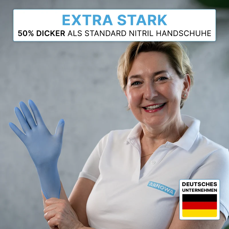 ARNOMED NITRIL BLUE XTRA STRONG Extra dicke Einmalhandschuhe aus Nitril in Blau