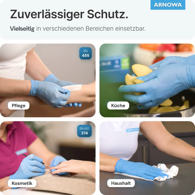 ARNOMED NITRIL BLUE Reißfeste Einmalhandschuhe aus Nitril in Blau