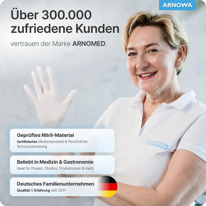 ARNOMED NITRIL WHITE Reißfeste Einmalhandschuhe aus Nitril in Weiß