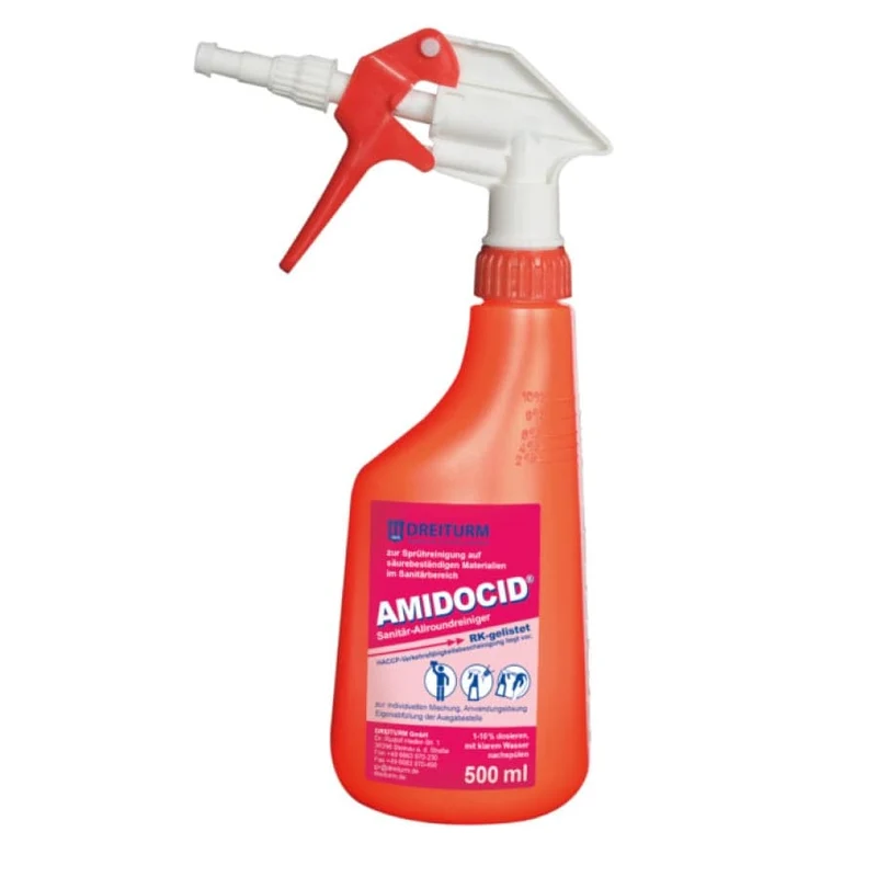 Dreiturm Sprühflasche mit Schaumkanone für AMIDOCID, leer