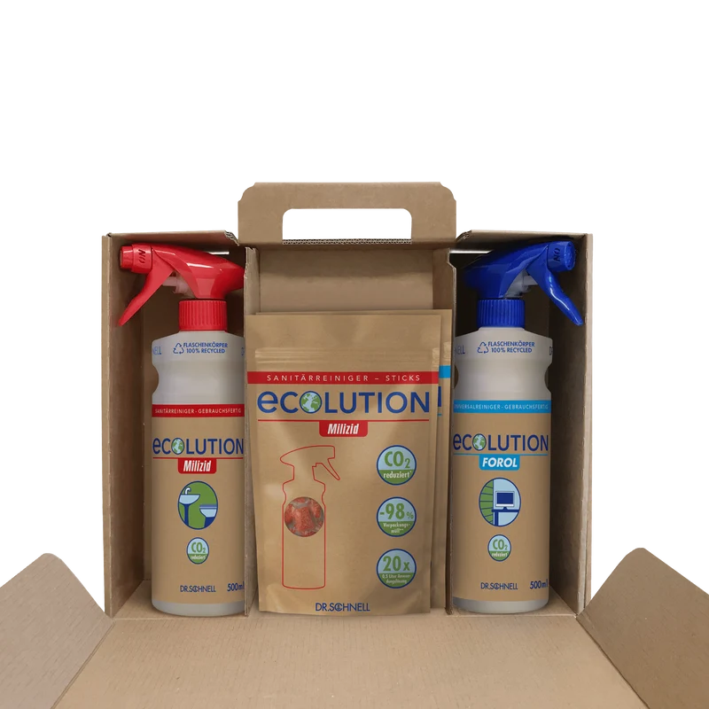 Dr. Schnell ECOLUTION Starterkit mit FOROL & MILIZID Sticks und Sprühflaschen | Packung (450 g)