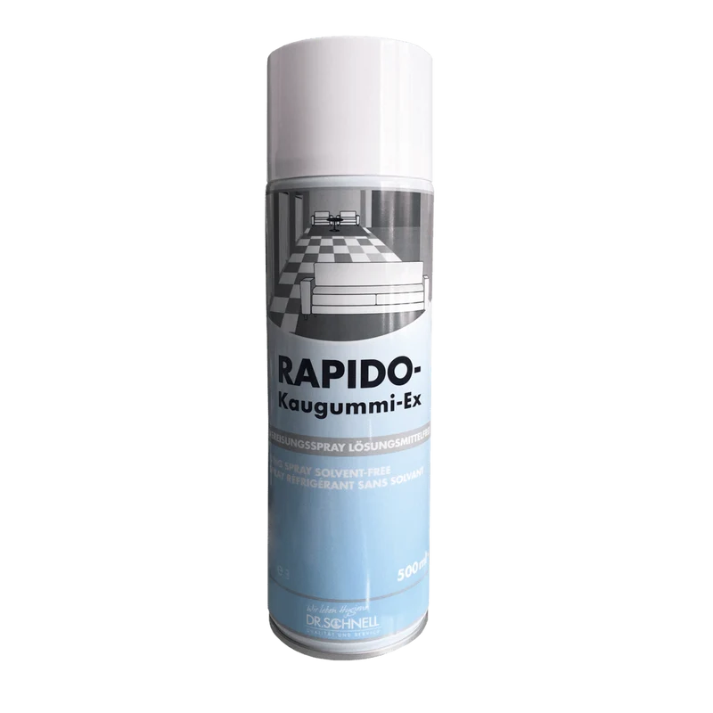 Dr. Schnell RAPIDO KAUGUMMI-EX, lösemittelfreies Vereisungsspray für textile Bodenbeläge und Polsterreinigung | Flasche (500 ml)