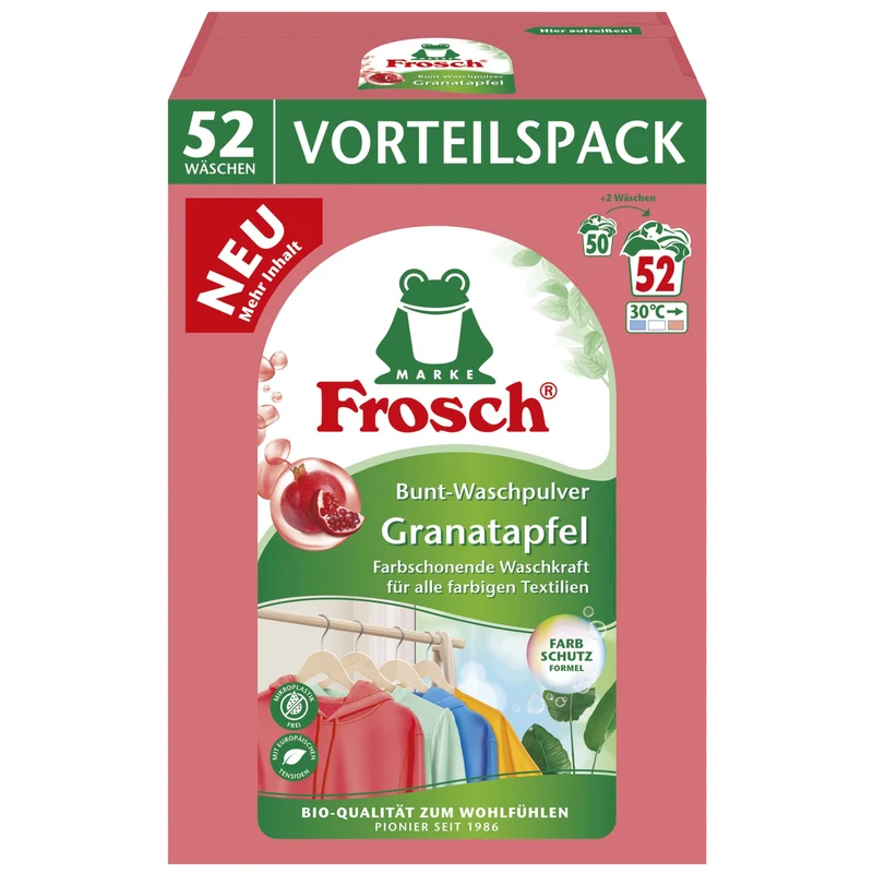 Frosch Bunt-Waschpulver, Granatapfel, farbschützende Rezeptur