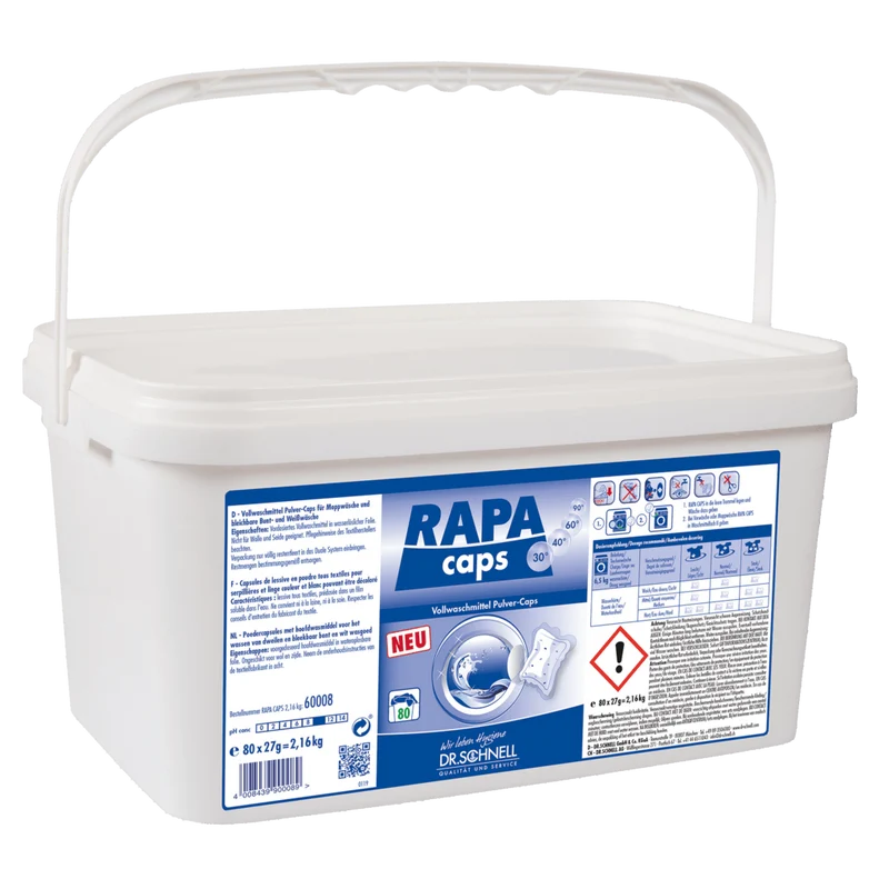 Dr. Schnell RAPA CAPS Vollwaschmittelpulver, manuelle Dosierung, Wäschehygiene | Eimer (2160 g)