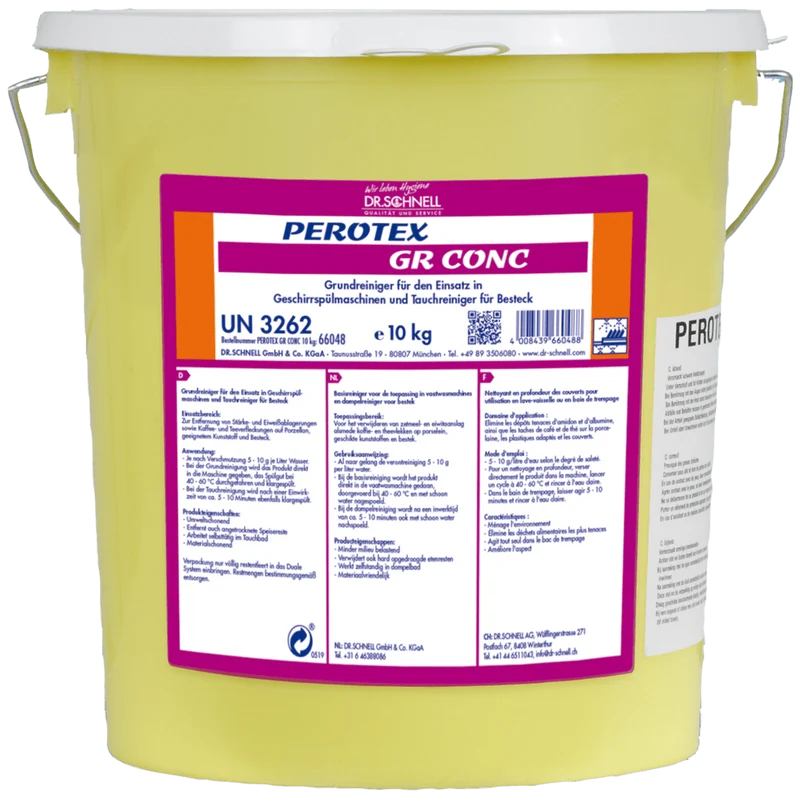 Dr. Schnell PEROTEX GR CONC Geschirrreiniger für gewerbliche Spülmaschinen, hochalkalisch | Eimer (10 kg)