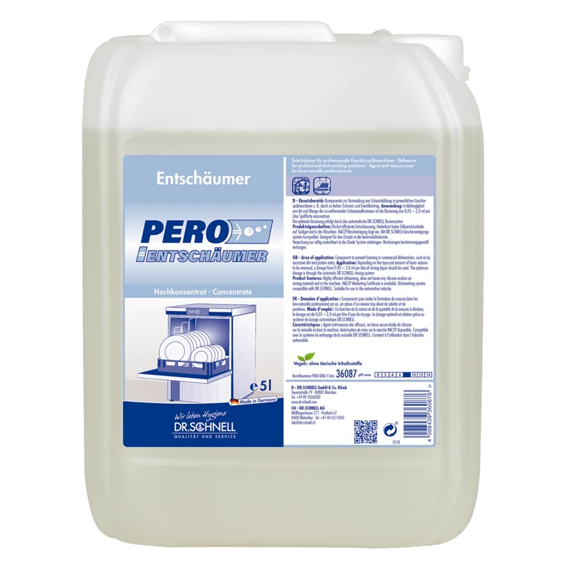 Dr. Schnell PERO ENTSCHÄUMER, Küchen- und Lebensmittelhygiene, für Spülmaschinen | Kanister (5 l)